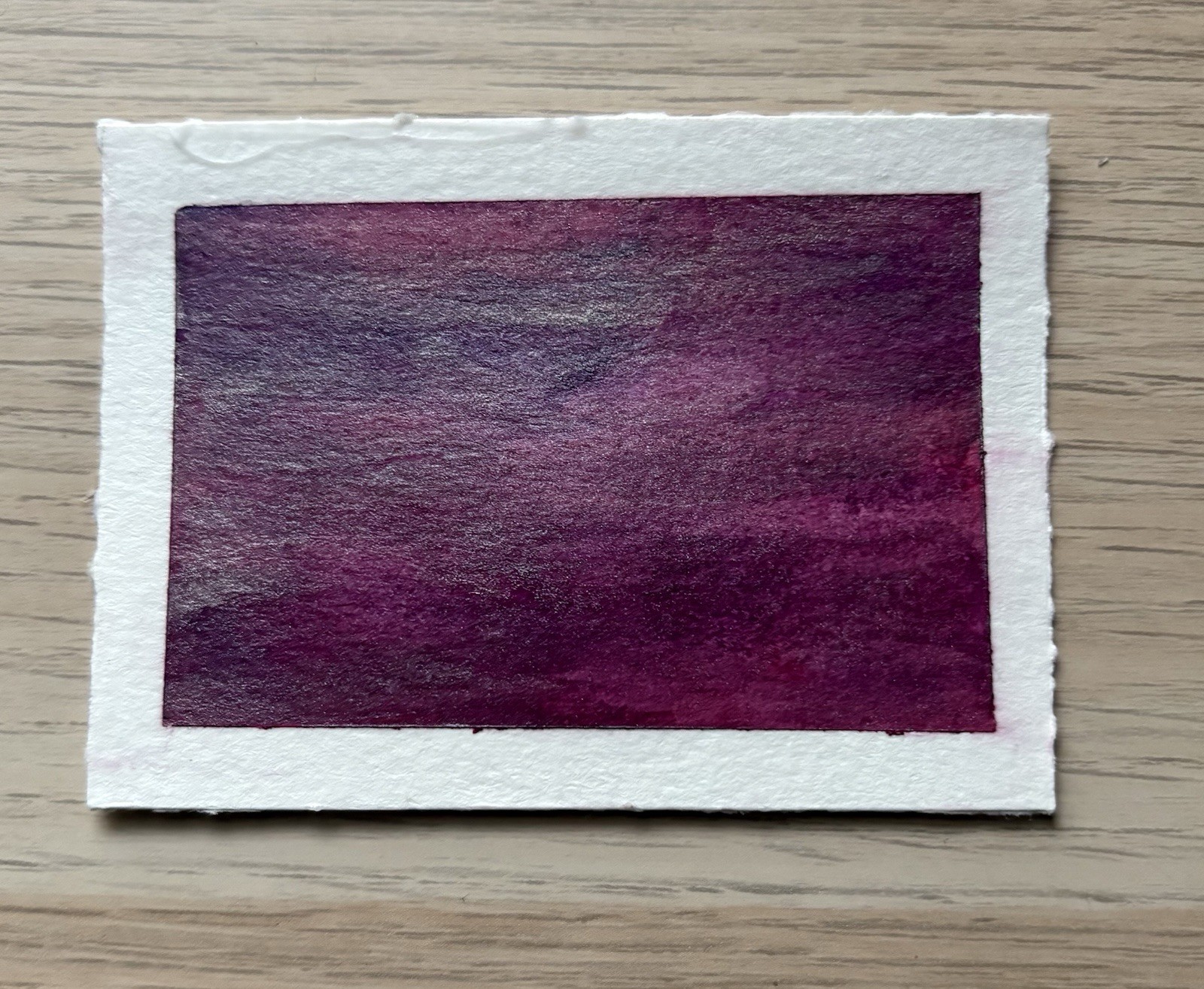Original ACEO Abstract Metallic Watercolor Mini Painting on 2.5×3.5in Paper