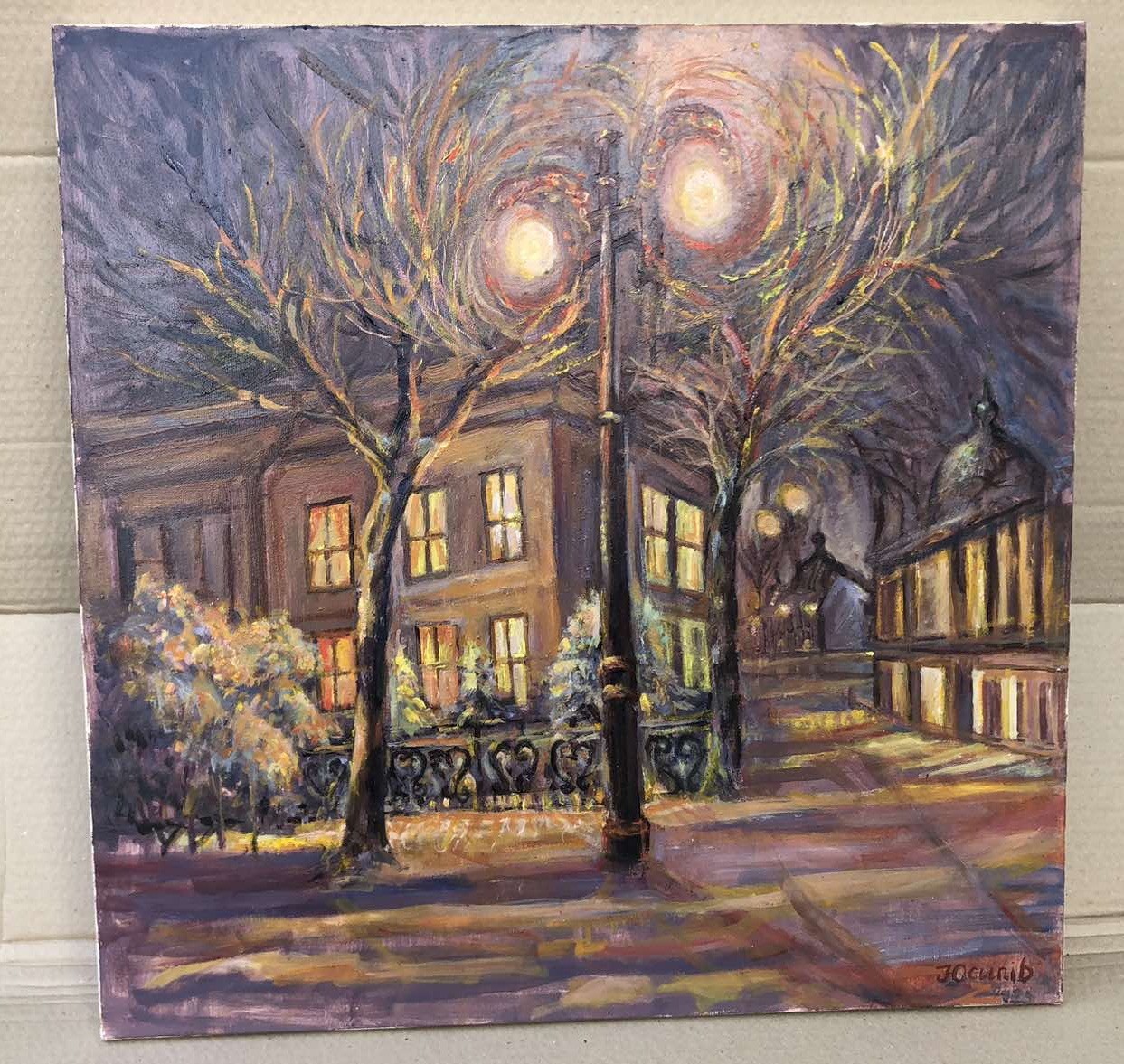 Original Oil Painting on Canvas by Ukrainian Artist – Framed 60×60 cm.