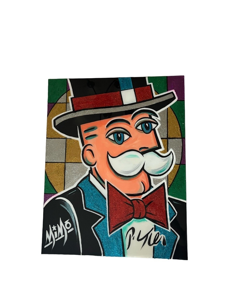Mike Mozart MiMo Peter Keil Collab Painting Acrylic Metal Flake 1/1 28×22