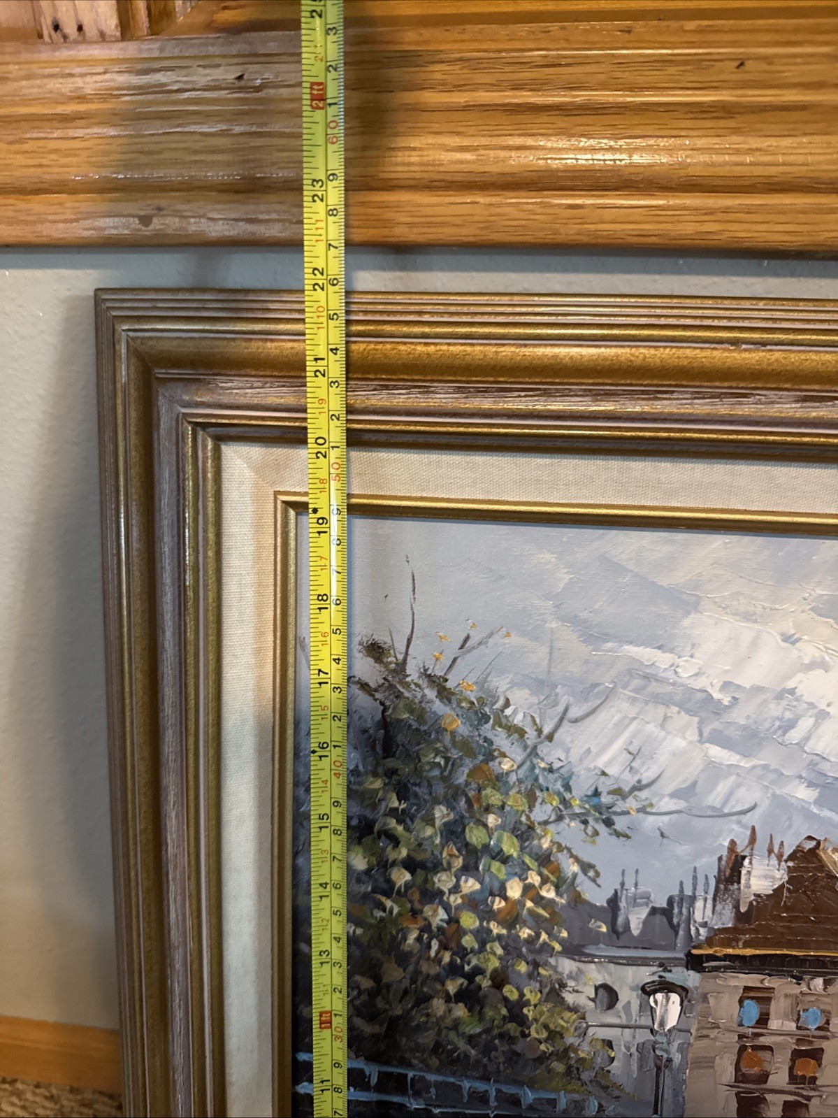 Caroline C Burnett Signed Oil Painting Paris Sacrė-Coeur Street Scene 25×21 MCM
