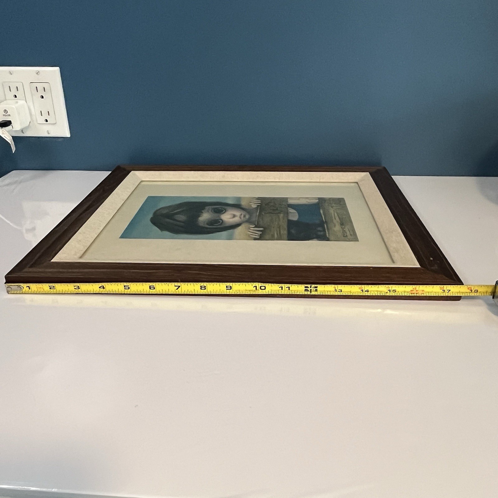 Keane “Watching” 1962 Signed Lithograph Child & Dog 14.5×17.75” Framed Vintage