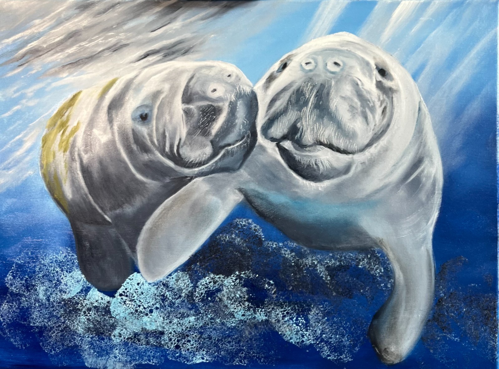 Baby Manatees at Play by artist, Terrence Bradley