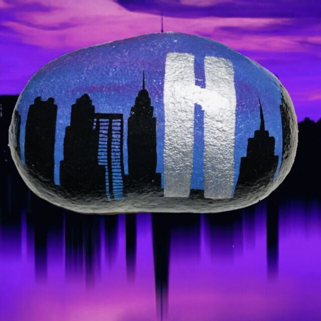Painted rock with acrylic painting/ Sealed with Art Resin/ Twin Towers 9/11