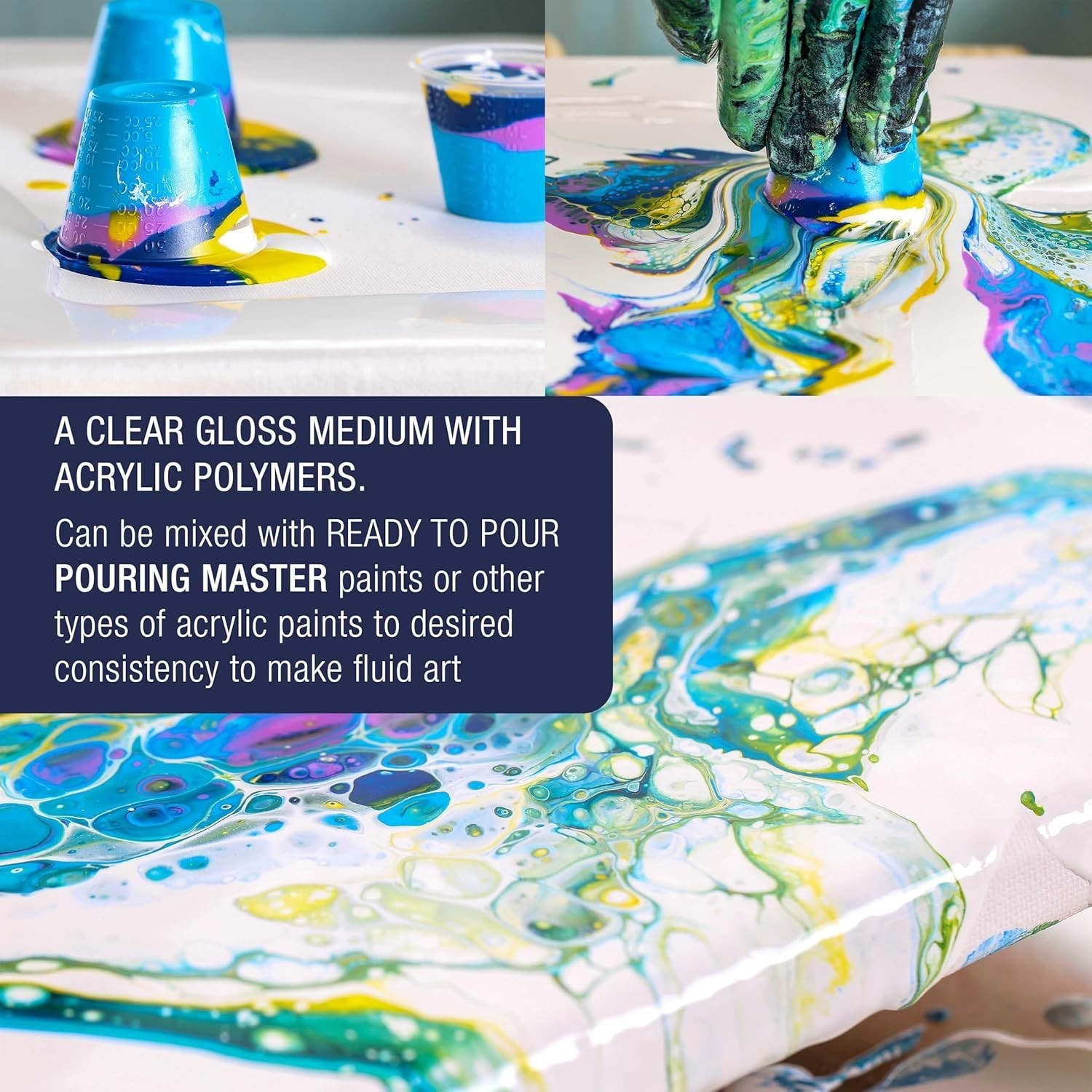 16oz Acrylic Pouring Medium – Enhances Flow, Prevents Cracking & Perfects Colors