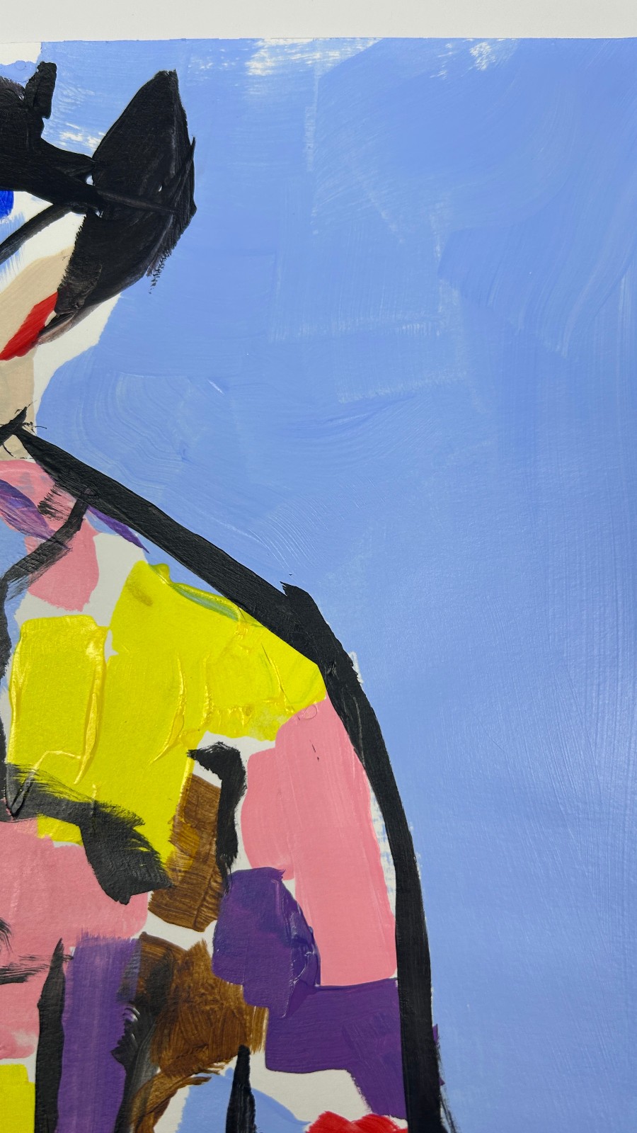 Abstract Cowboy Expressionist Wall Art STerling Original Paper Art 11×14