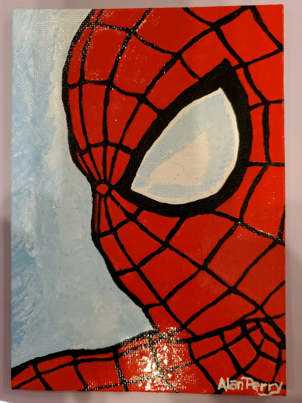 Spiderman, Marvel Hero, Original 5″×7″ Acrylic Painting