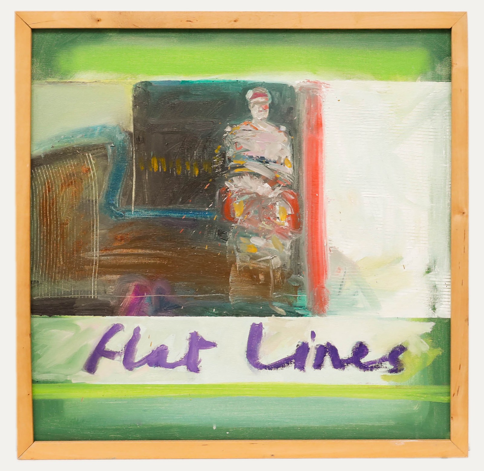 Richard J.S. Young – Framed Contemporary Oil, Flat Lines