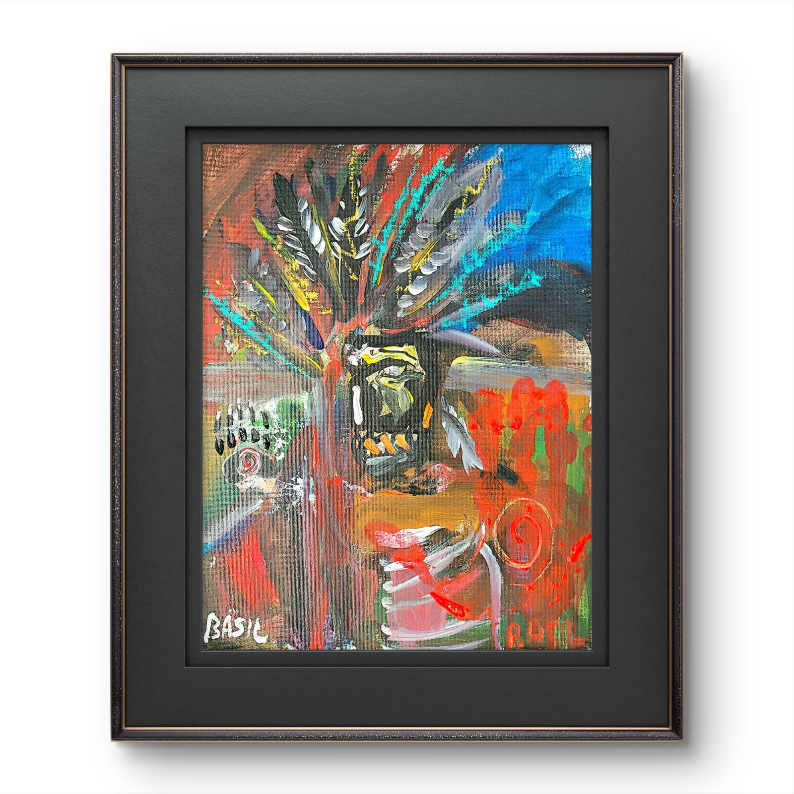 Warrior Red Road Unique Abstract Expressionism Wall Art Canvas Board 11×14