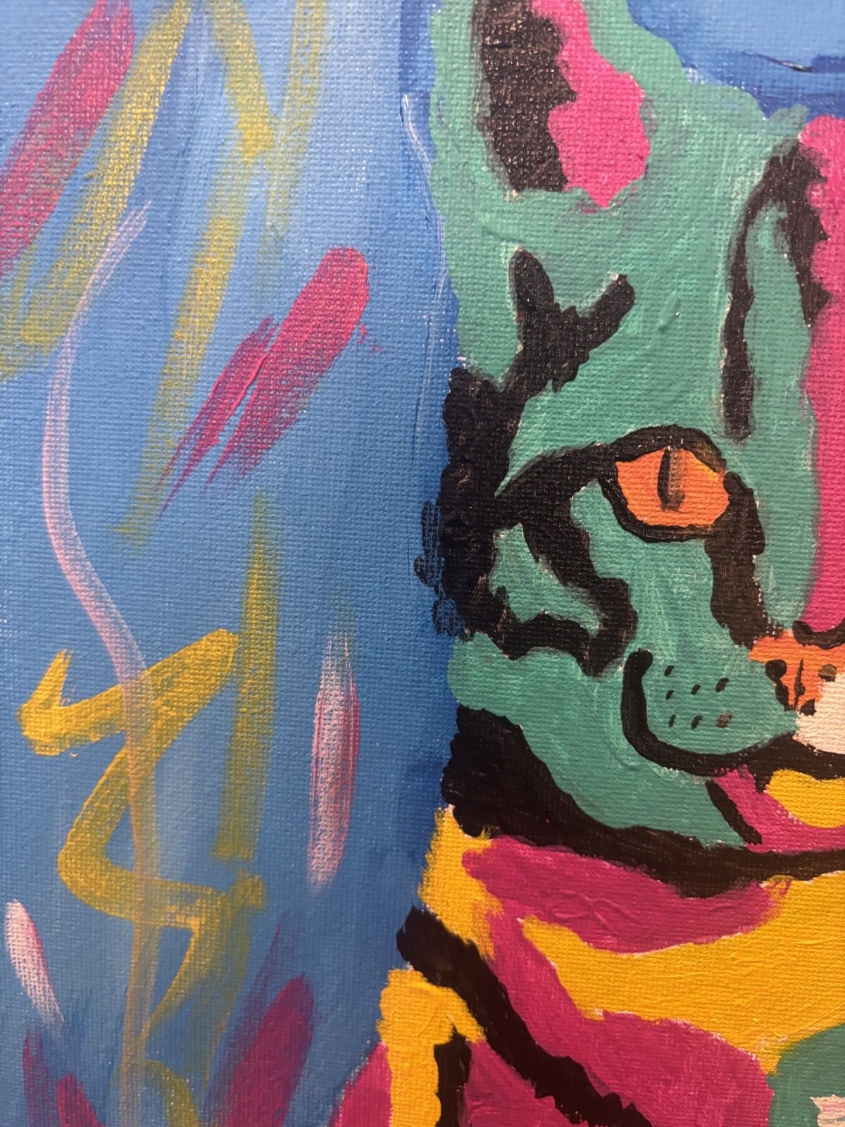 Max the Cat: Original Acrylic Pet Painting 11×14 Canvas