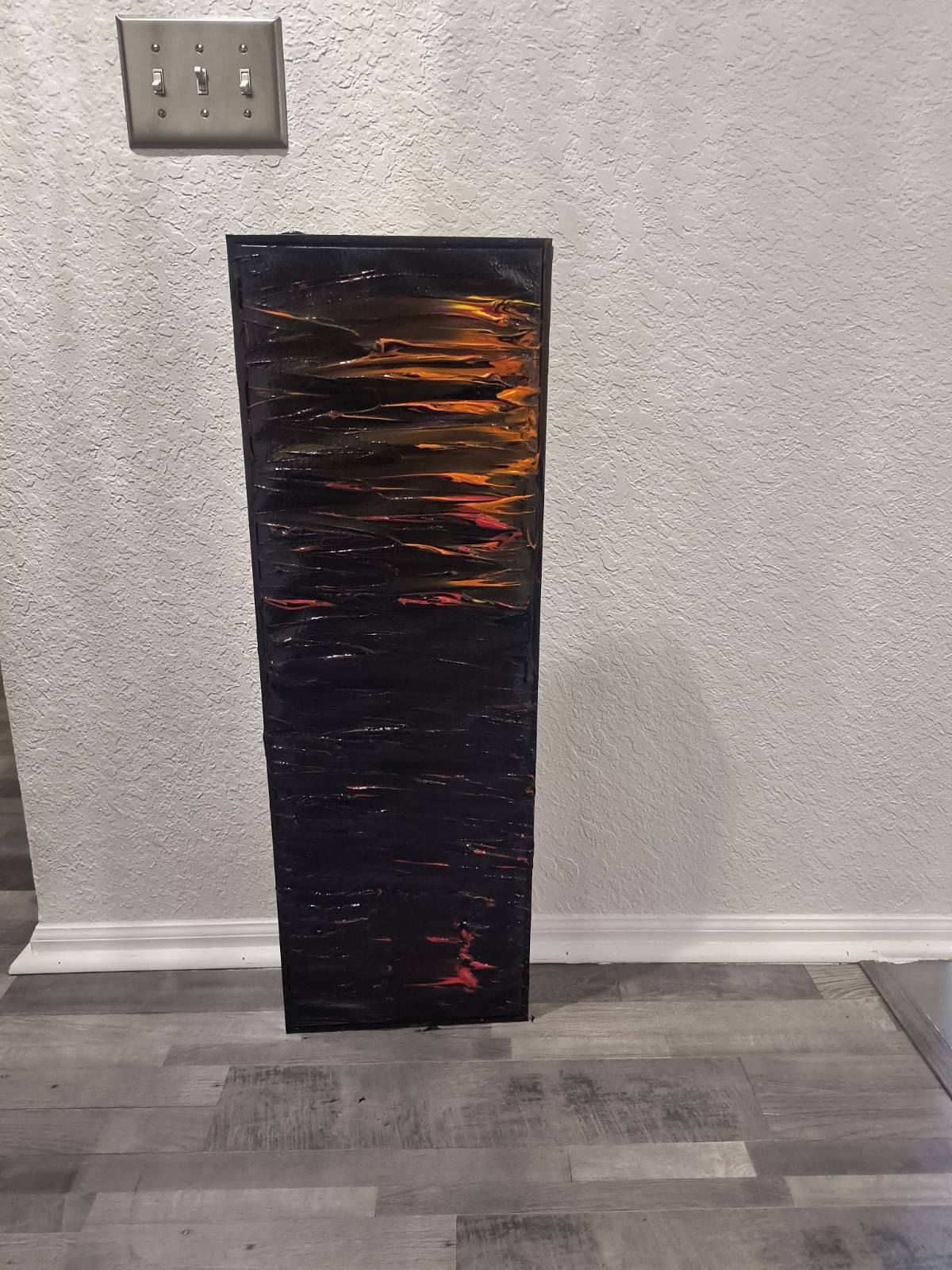 Fire Island , Trey Coppland Abstract on Canvas Black Framed 12+36 inches!