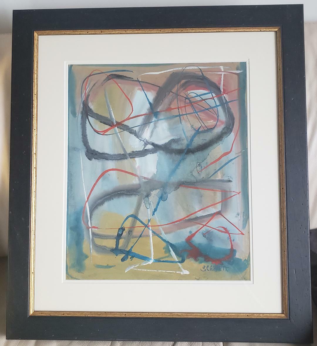 ROLPH SCARLETT (1889-1984) AMERICAN ABSTRACT ORIGINAL WATERCOLOR PAINTING SIGNED
