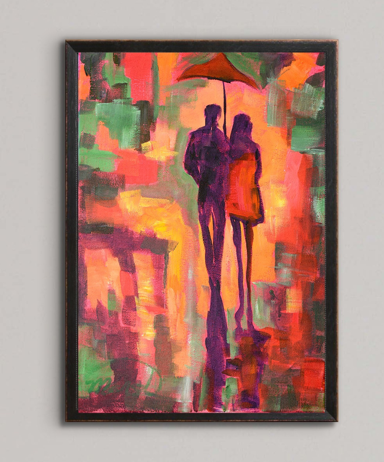 Private Listing for Commission 11×14 Lovers Painting Acrylic Canvas