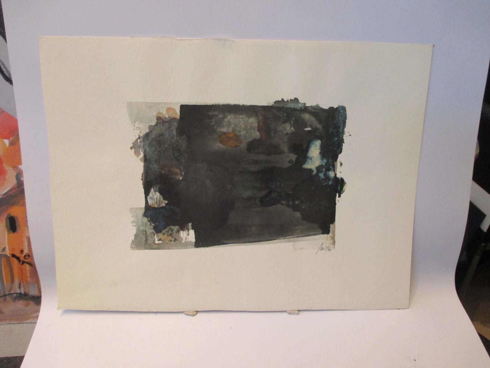 Abstract composition – Mü ́96 collage, paper, color earth colors 41×51 cm