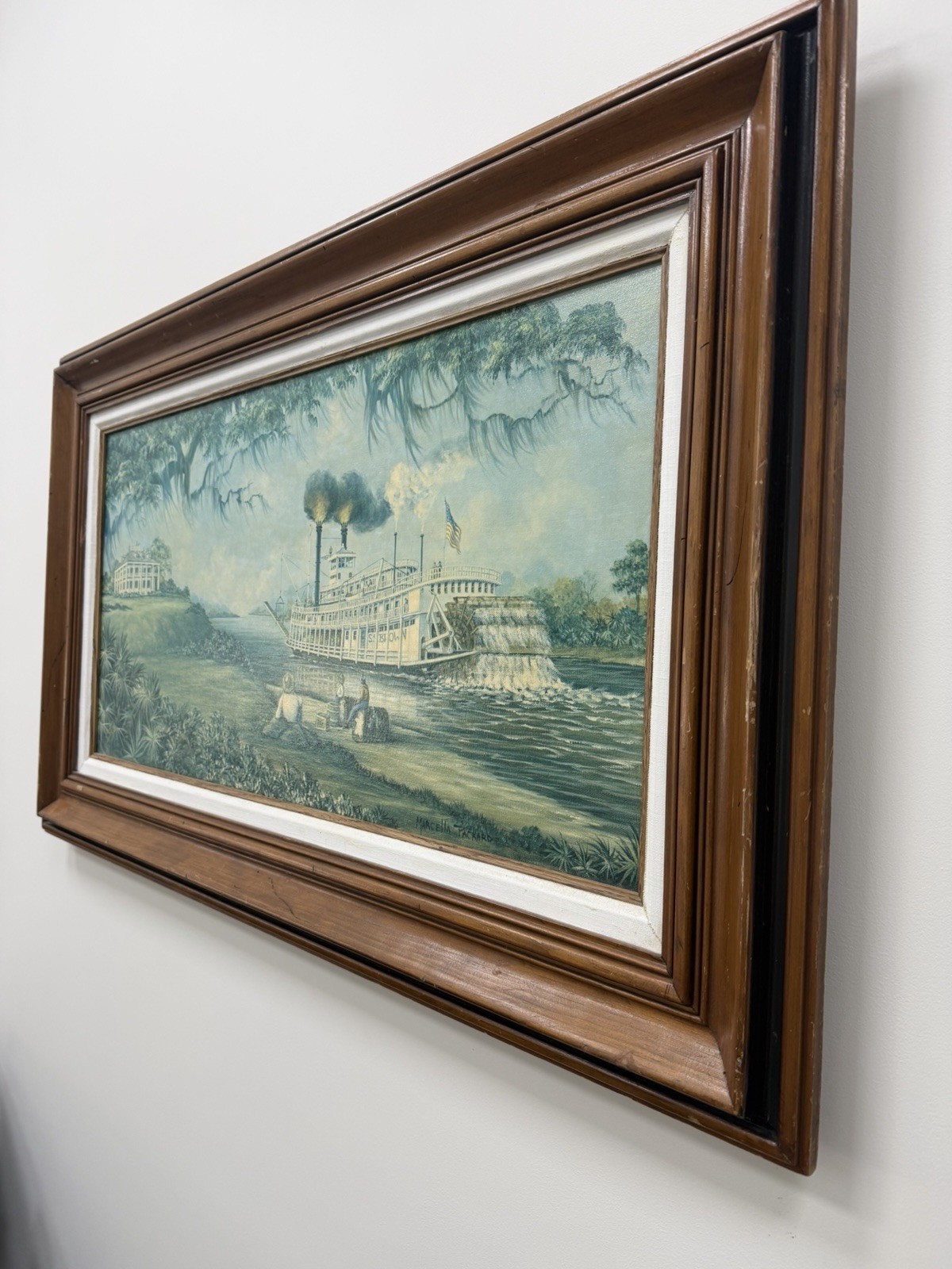 Marcella Packard Original Signed Oil Painting SS Brown Steamboat Packard Gallery