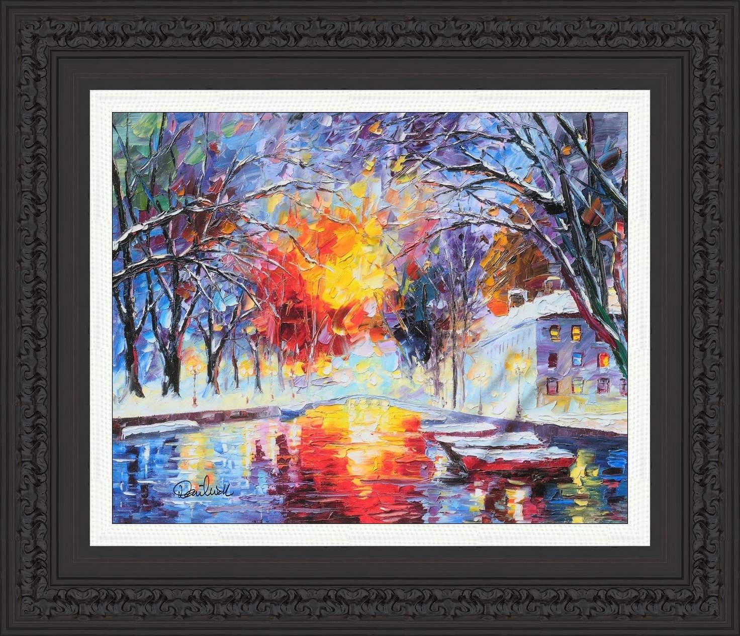 NEW DANIEL WALL «Reflective Embers» Giclee/Canvas Hand-Embellished Signed-COA