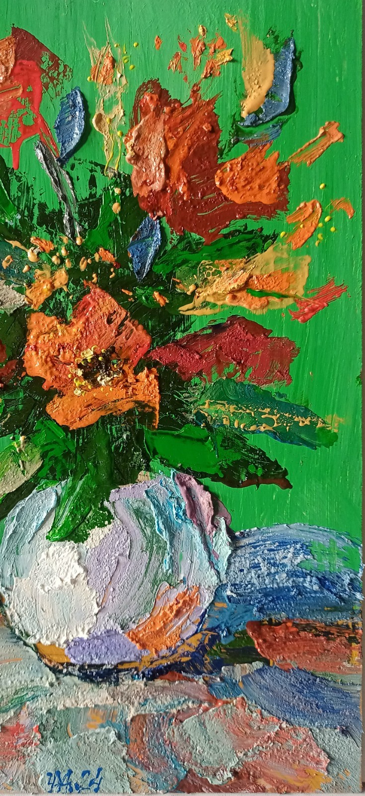 Poppies Impasto Painting Original Art Impression Oil Painting 11.8 x 7.8 in