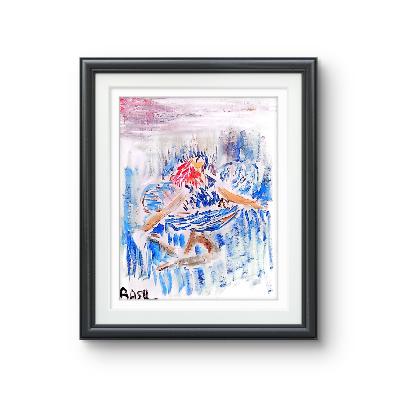 Woman Dancing In Water Colorful Neo Expressionist Original Wall Art