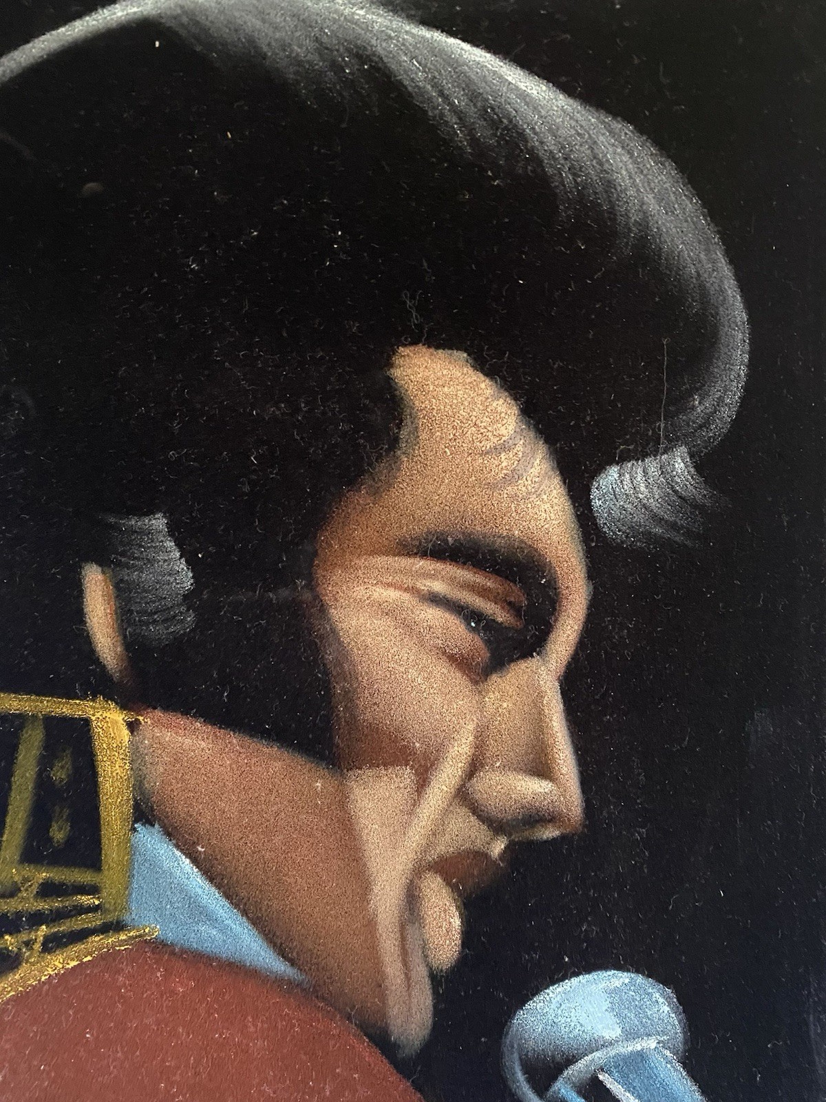 Vintage 70’s Velvet Elvis Signed Painting 12.5” x 15.5” Wood Frame Mexico