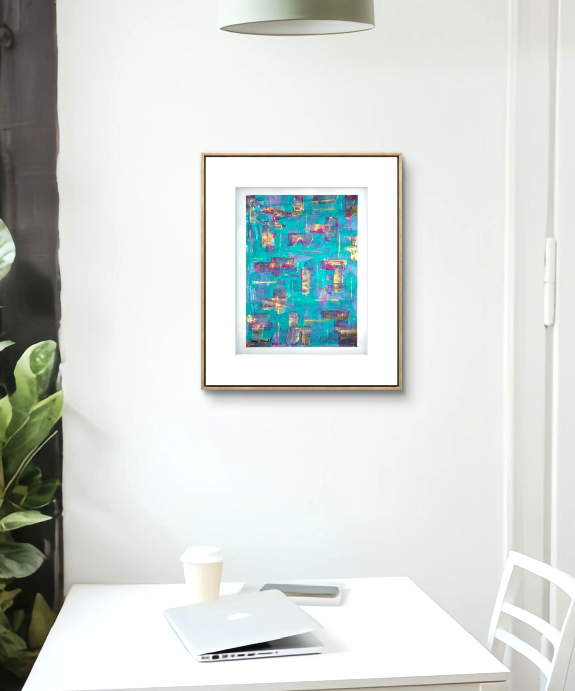 Original Art 14×11 Paper Colorful Abstract Expressionism Painting