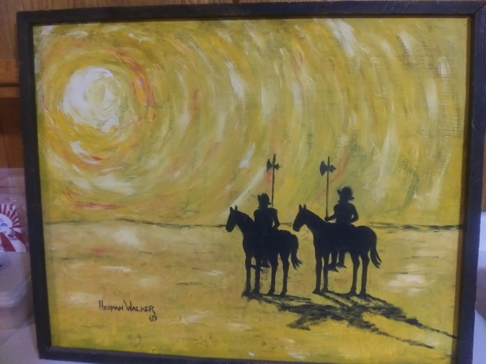 Famed Cowboy Artist » Herman Walker » Early Days Conquistador Painting 1969