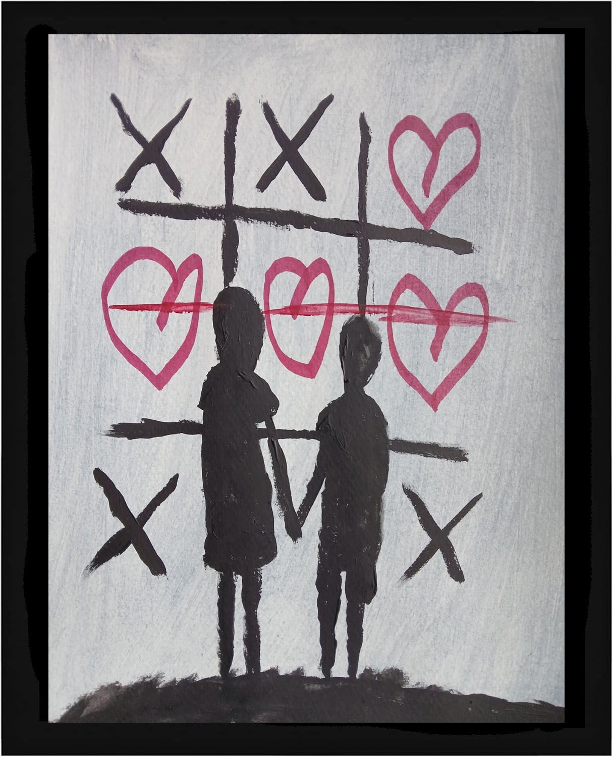 Expressionism/Abstract 11×14 Tic Tac Love Signed Colorful Hand Made Art Painting