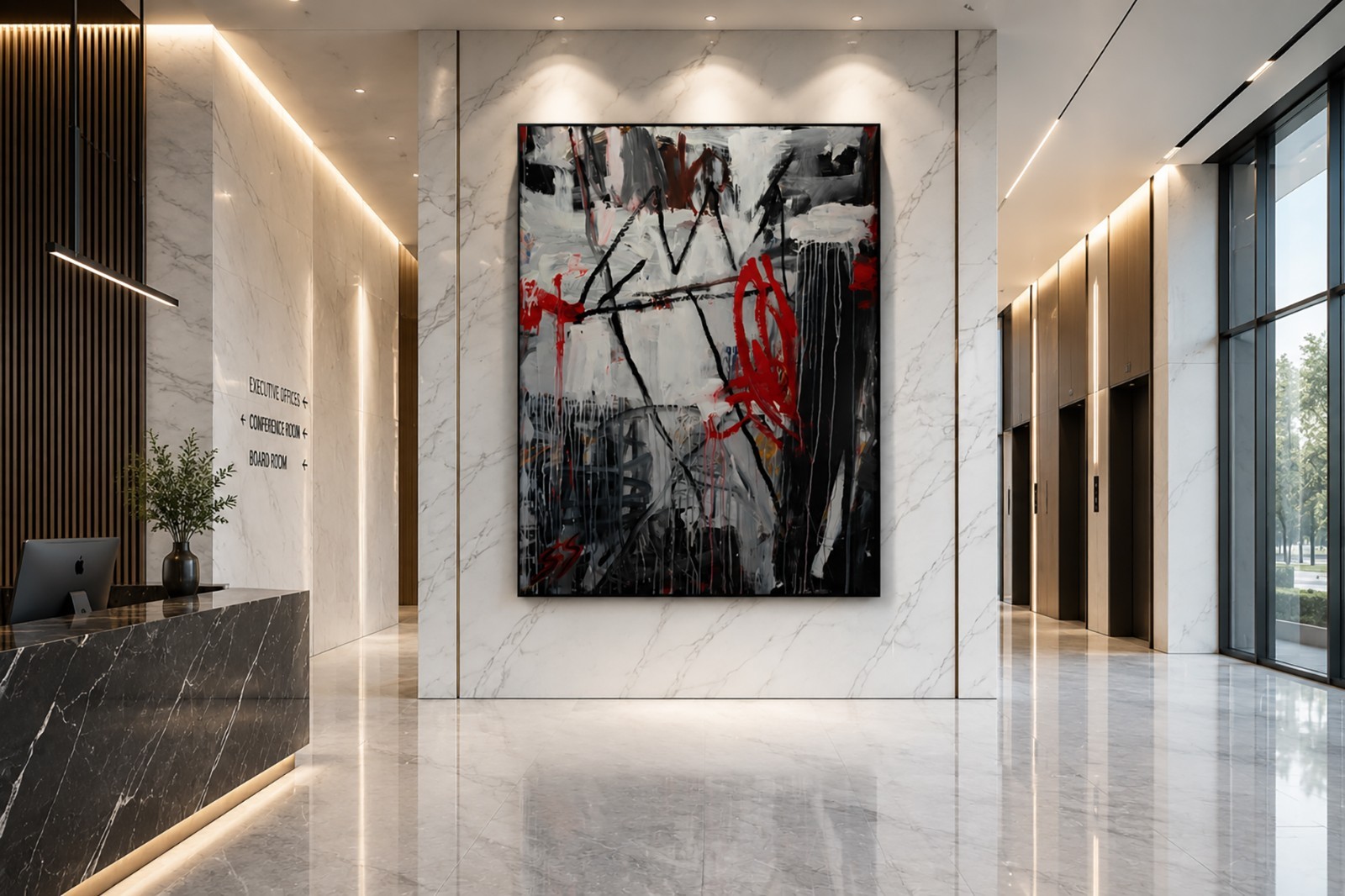 AFTERSHOCK Original Large Abstract Painting Acrylic Canvas 45×60 by S. Stary