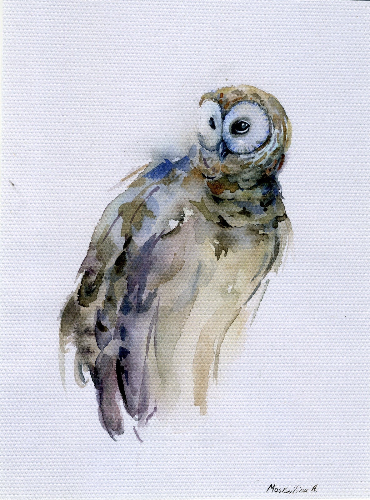 “Owl” Original Work Of Ukrainian Artist Watercolour