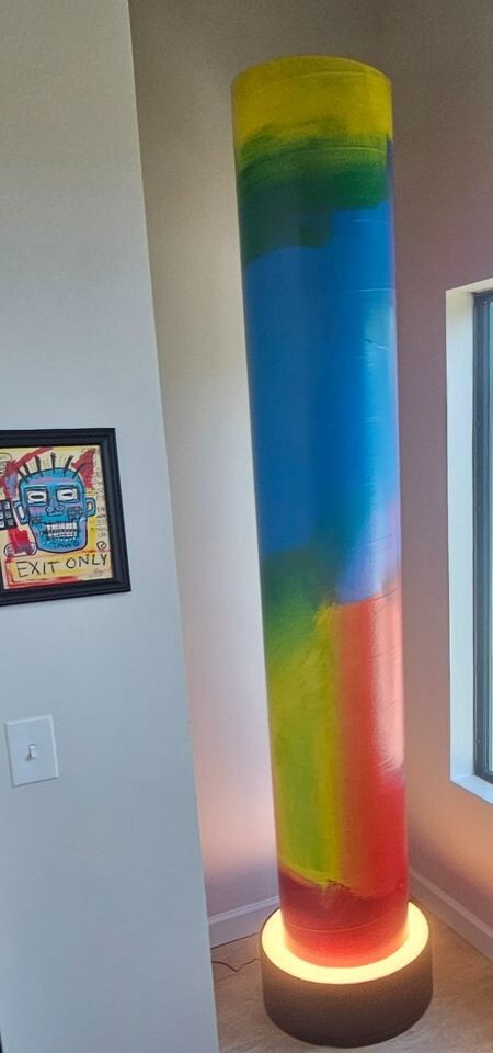 PETER MAX Original HUGE Acrylic Painting on Sonu Tube: 8 Feet Tall SHIP ANYWHERE