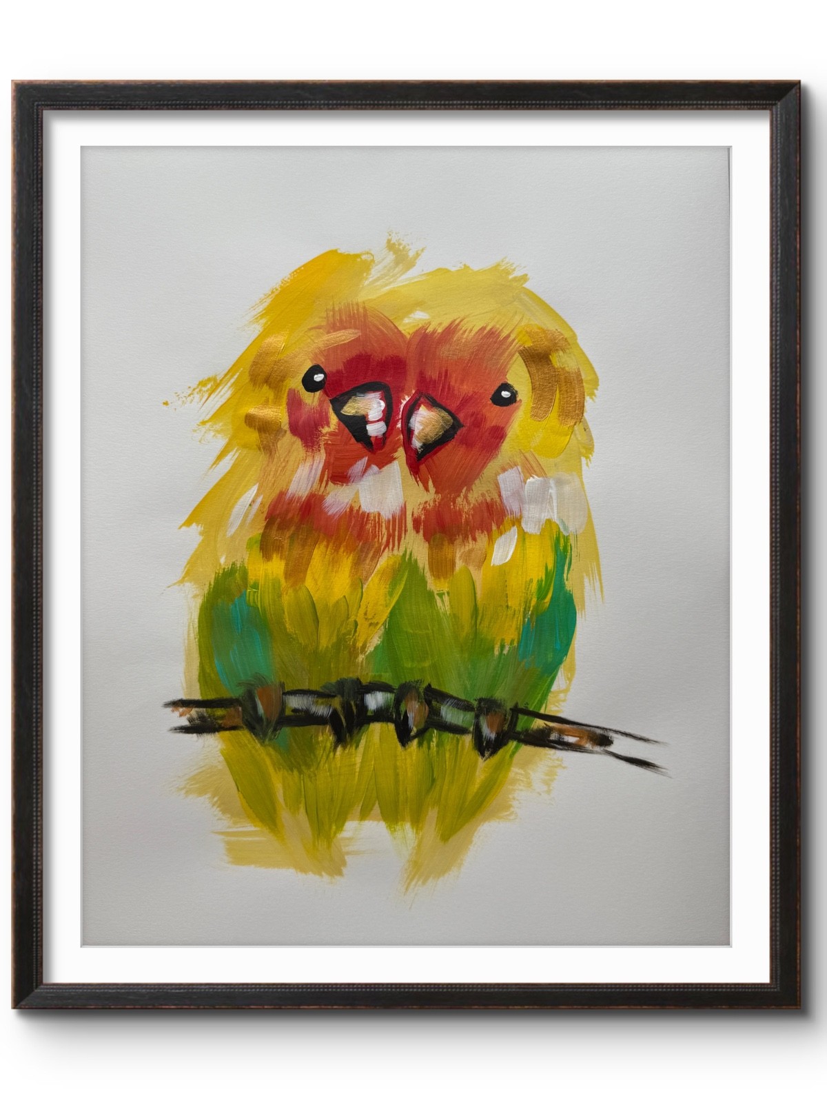 LOVE BIRDS 11×114 Original Art #60 PAPER Fine Art