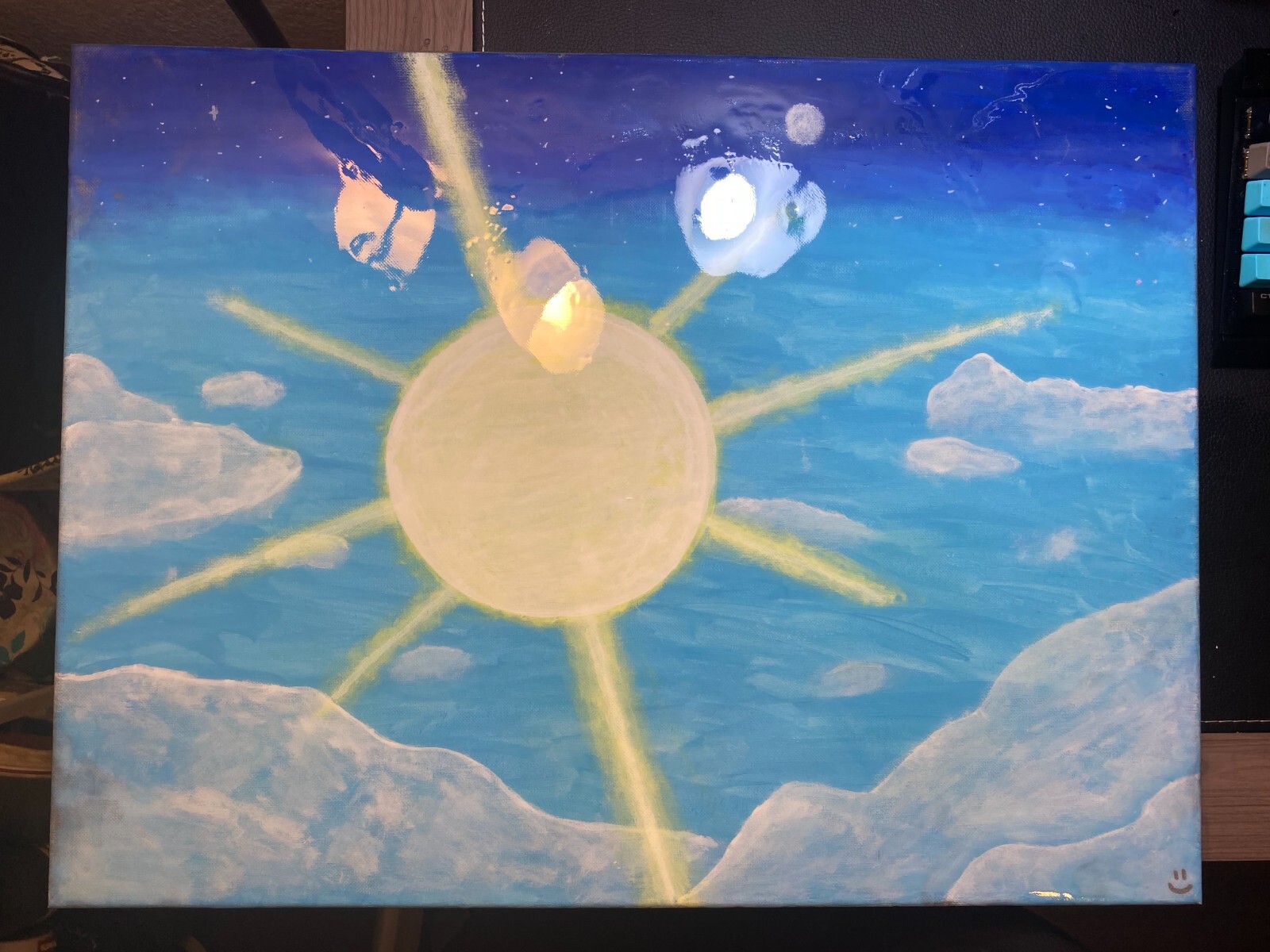 Blazing Star – Hand-painted Acrylic Painting sealed w/ Resin for Dust Protection