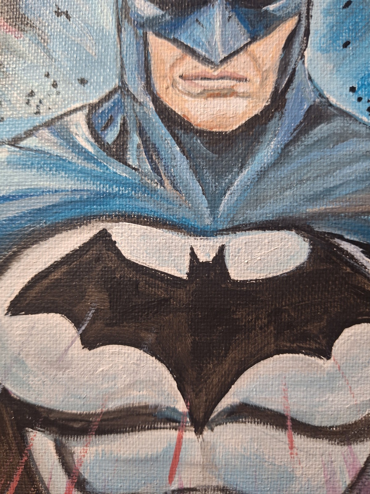 Batman In Action Stretched Canvas 8×10 Painting