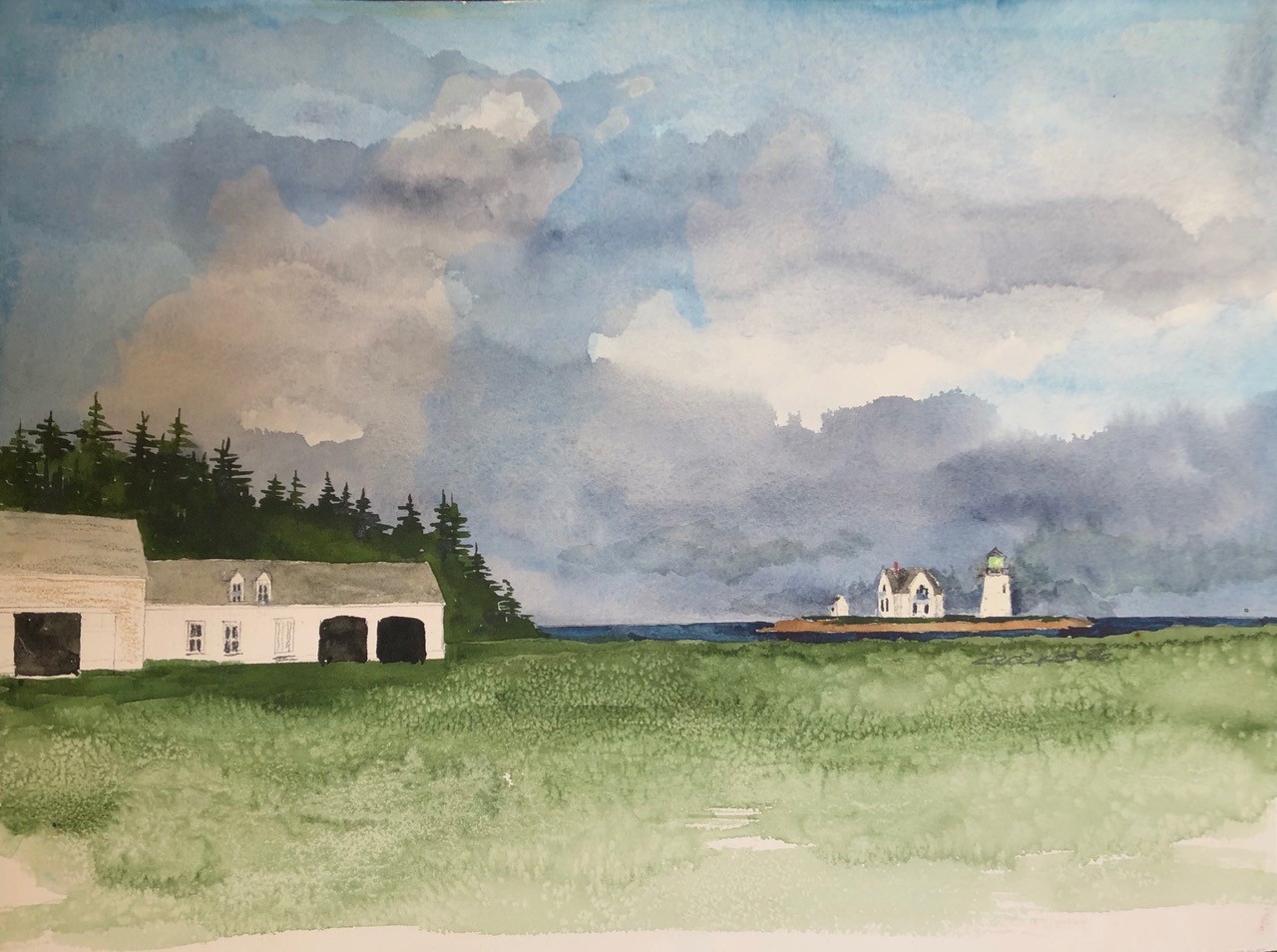 Original Watercolor Painting By Maine Artist