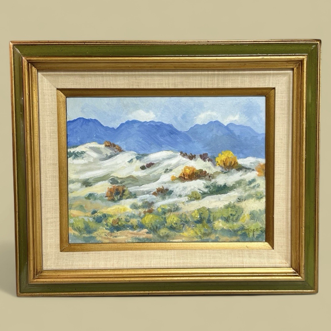 Vintage Signed Original Art Oil Painting Framed Impressionist Sand Dunes – Mapes