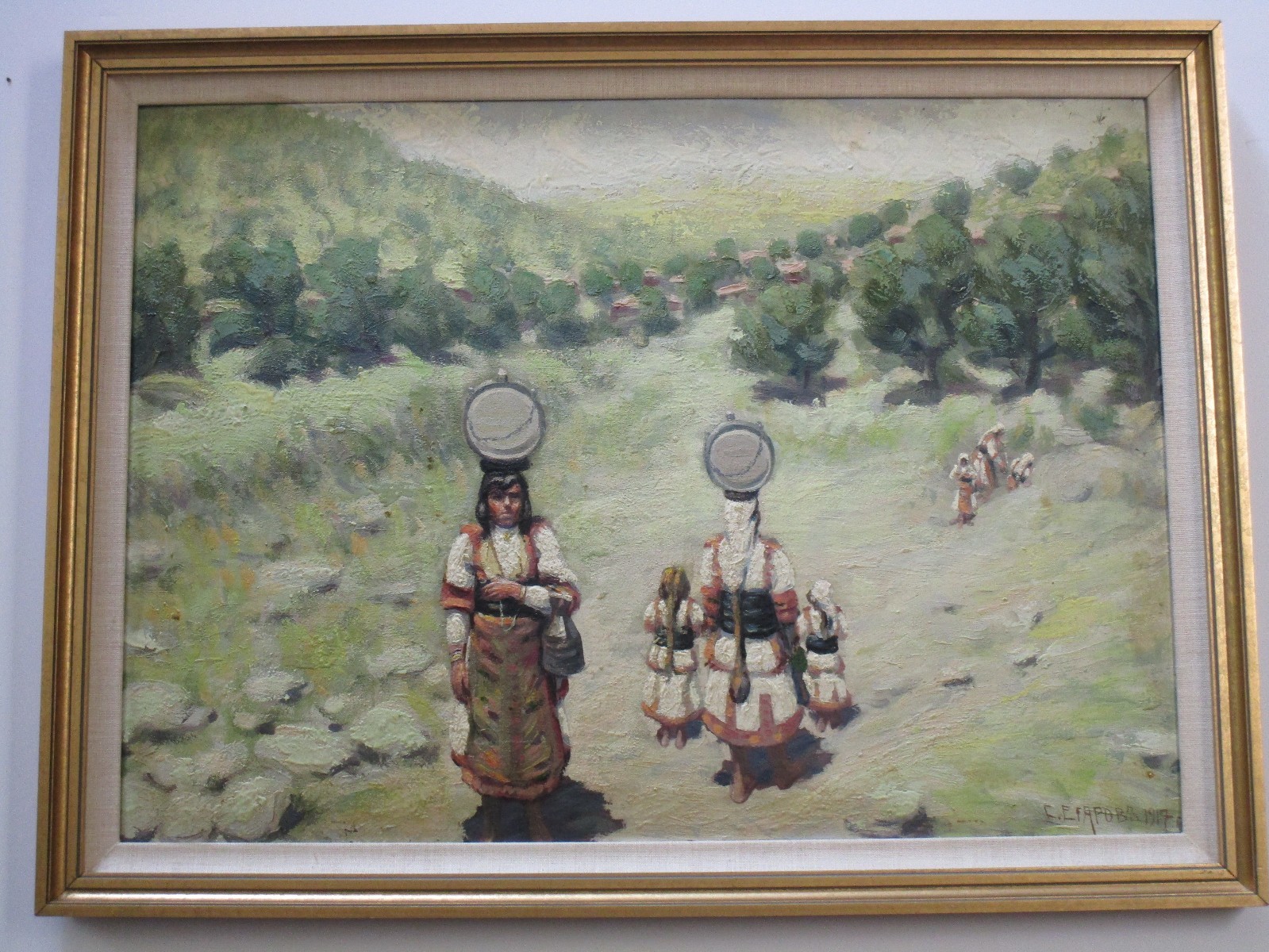 STEFAN EGAROV PAINTING ANTIQUE RUSSIAN IMPRESSIONISM WORKS FARM FIELD CROPS OLD