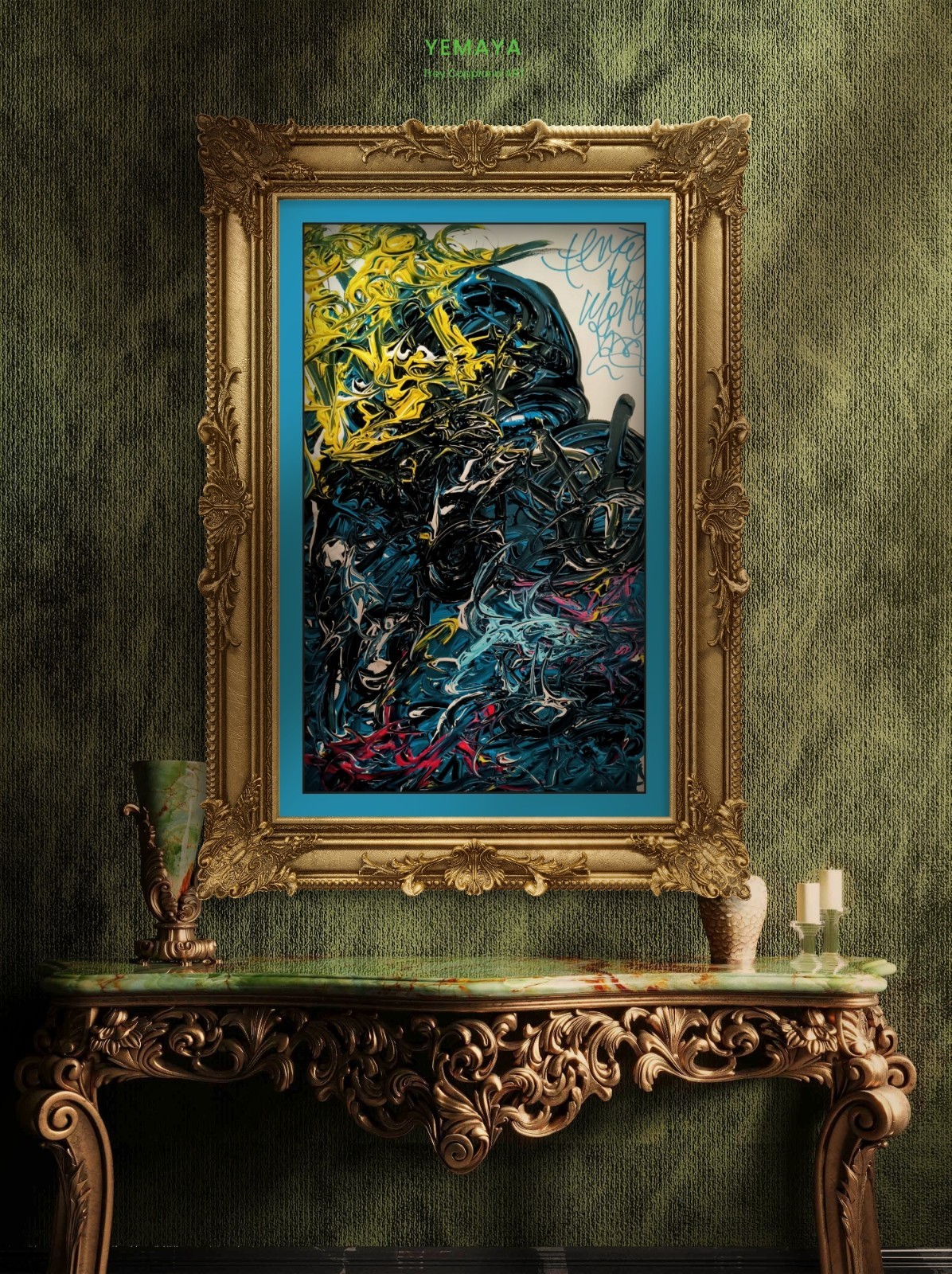 Yemaya, Trey Coppland ART, 24+ 36 inches, signed original painting completed