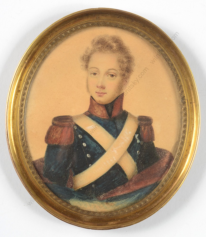 «Young Soldier of the French National Guards», large miniature, 1830s