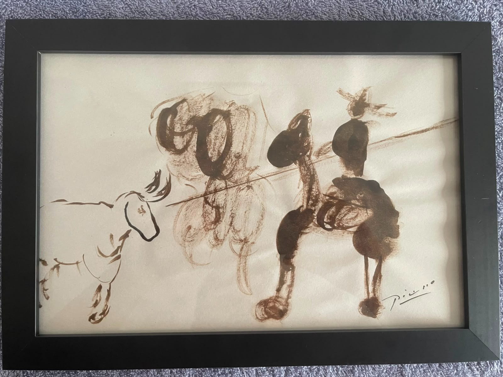 PABLO PICASSO oil painting framed on sealed and signed wood