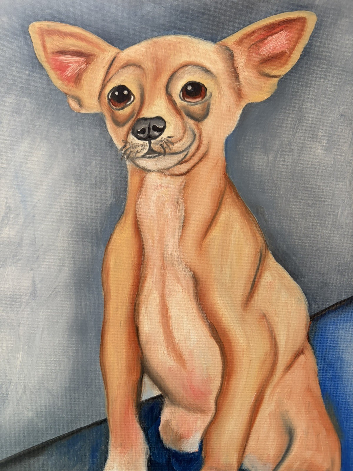 Original oil painting 11 x 14 inches cute chihuahua dog- free shipping