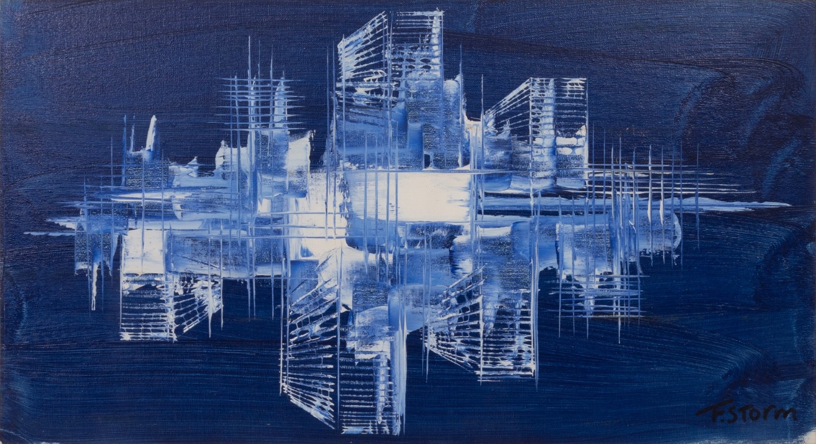 Frans Storm – Architectural Study, c. 1960 Modern Oil Painting on Board Framed