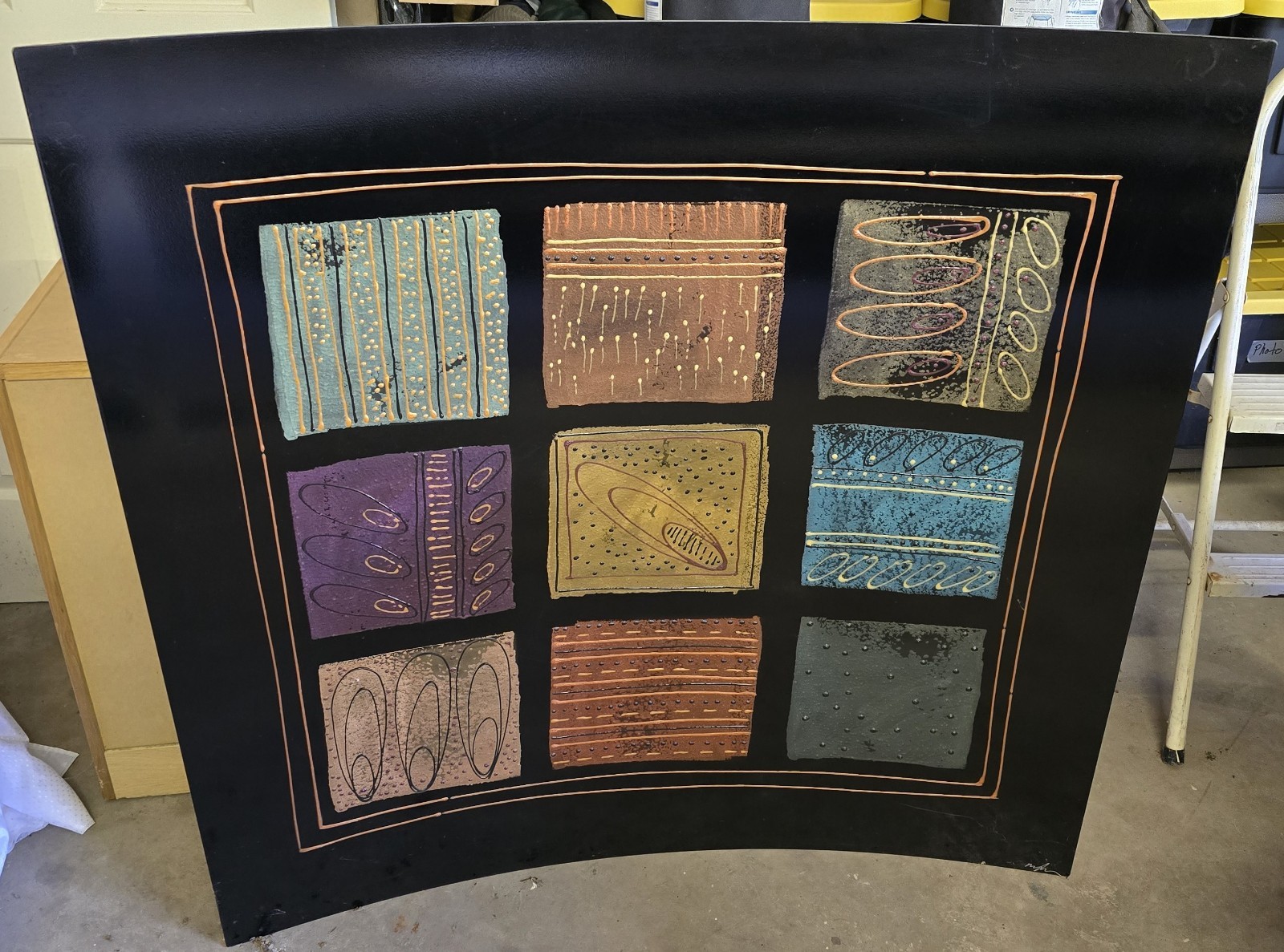 Original Tony Evans Early 80S 44″ X 44″ Multi Color metal wall art