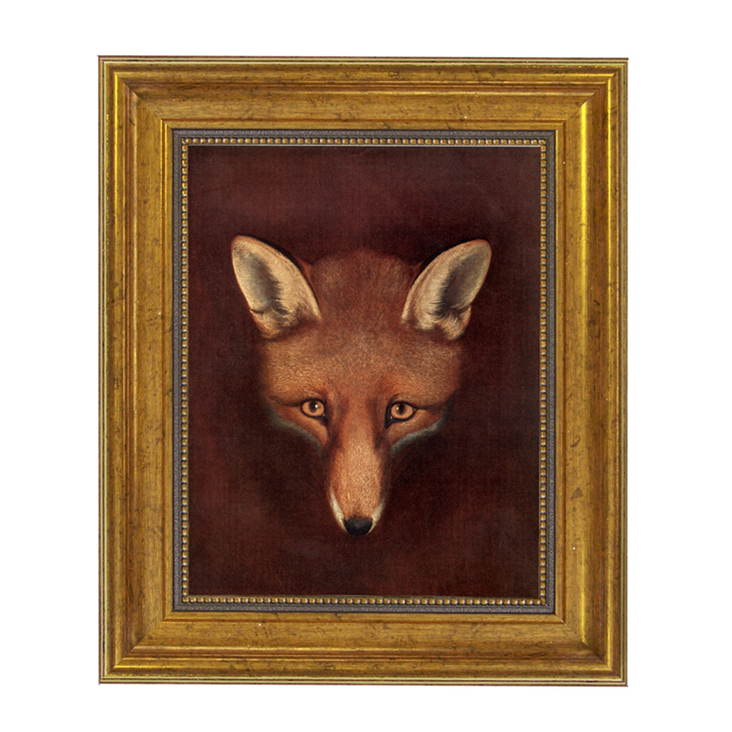 Framed Red Fox Painting Print on Canvas Equestrian Sporting Art Equestrian 8×10″