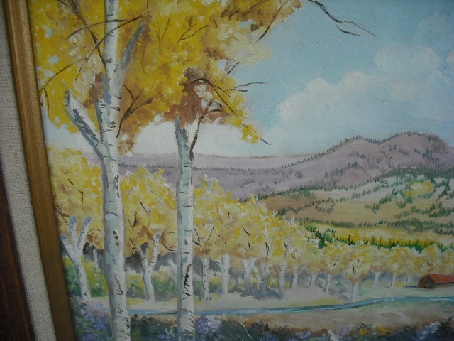 Signed Northern New Mexico Fall Landscape Painting of Mountain Valley,