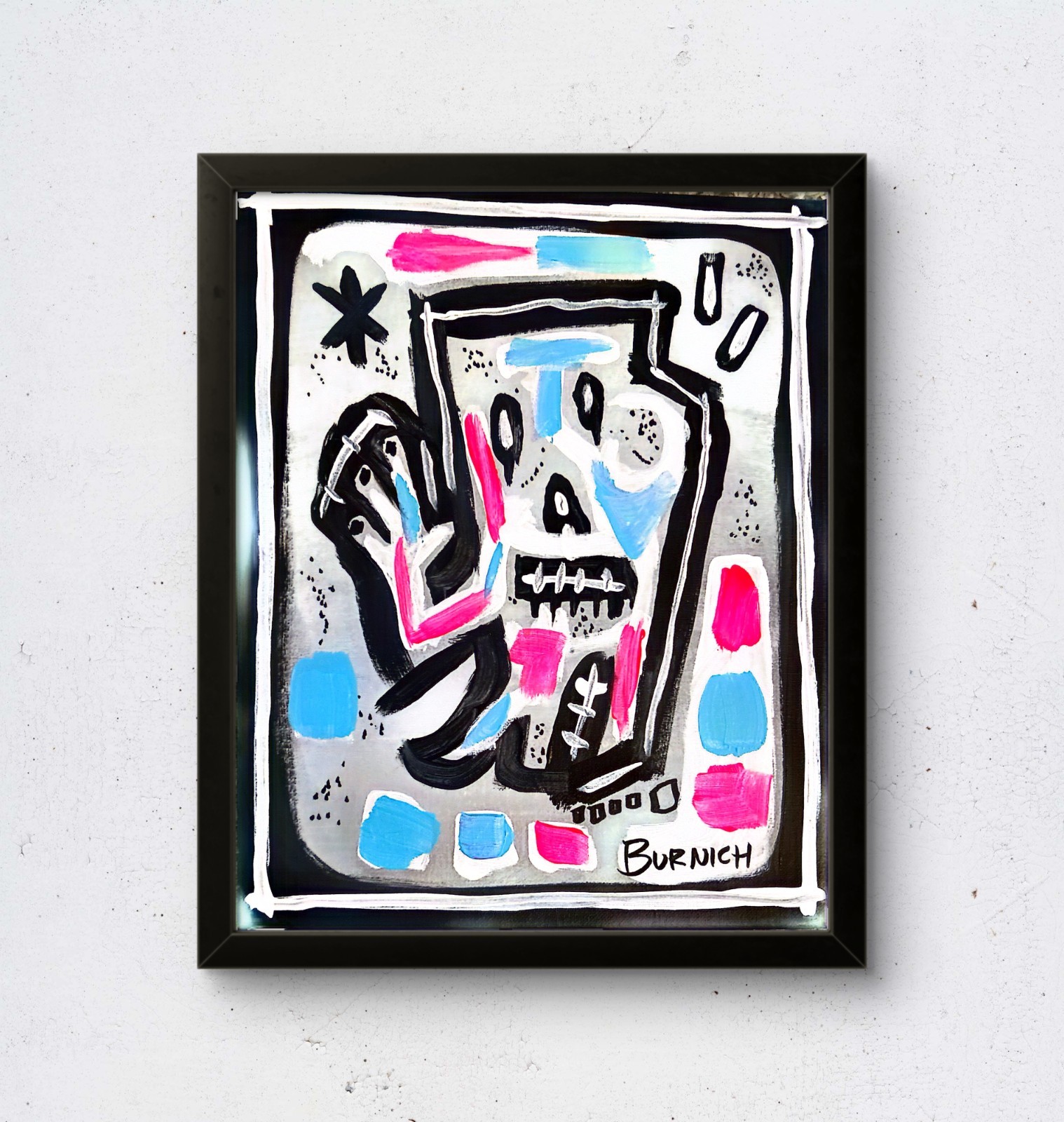 Vibrant Pop Art Figure 11×14 Canvas Neo-Expressionist Acrylic Decor Hand Painted