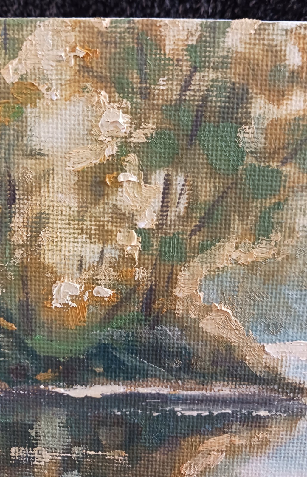 Lake Forest ORIGINAL Oil Painting Modern River Reflection Water Fine Art 8″x10″