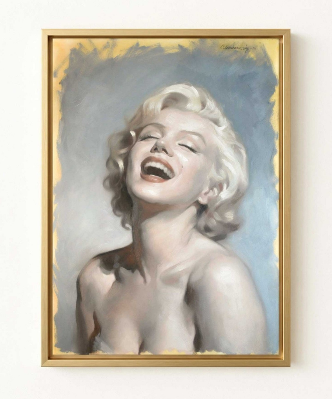 Original Oil Painting Marilyn Monroe Hollywood Glamour Portrait Art 28x20in