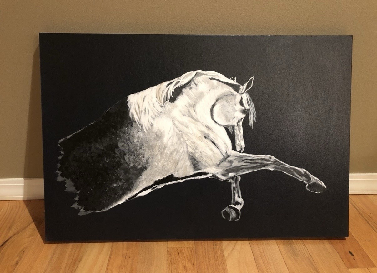 Horse-original Painting Canvas By Arkansas Artist Leah j Smith