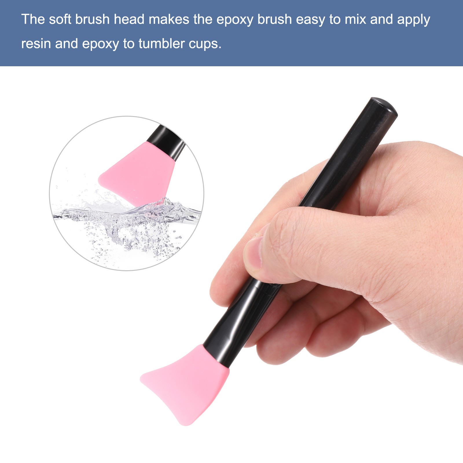 Silicone Epoxy Brushes Pink Applicator DIY Brush, Pack of 6