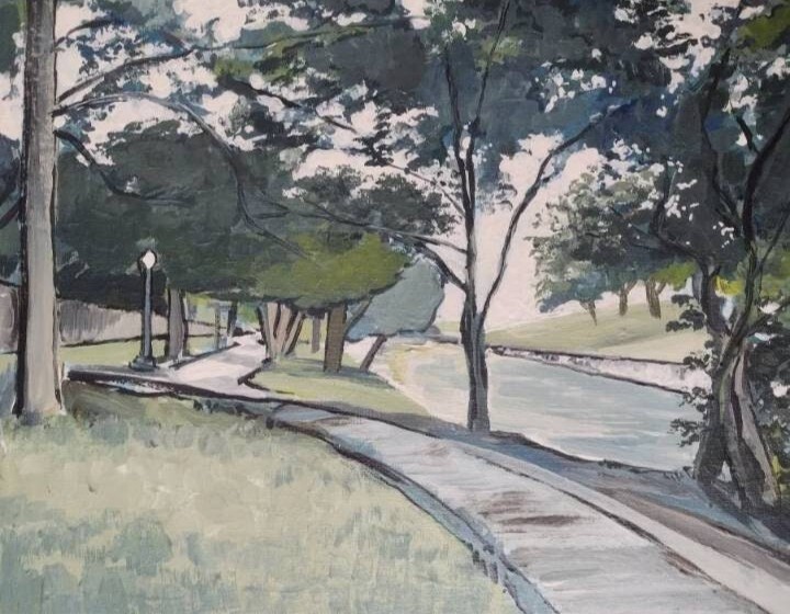 11 inch x 14 inch x 5/8 of an inch – Nature Landscape Painting by A. Avila