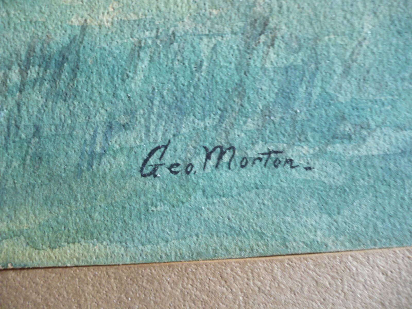 GEORGE MORTON, LISTED BRITISH ANTIQUE OLD WATERCOLOR LANDSCAPE 1900 era PAINTING