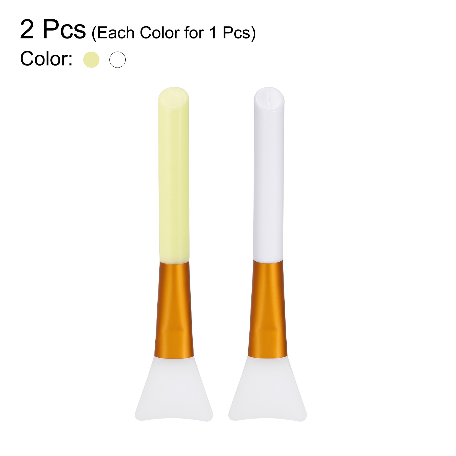 Silicone Epoxy Brushes White, Yellow Applicator DIY Brush, Pack of 2
